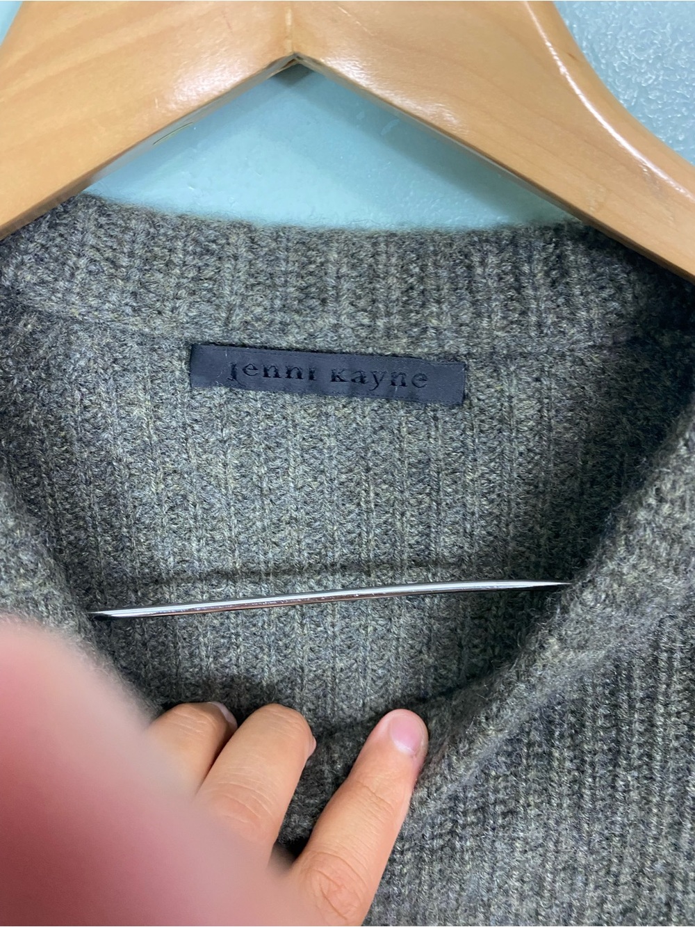 Jenni Kayne Cashmere Fisherman Sweater Green Medium - Picture 3 of 10